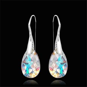 Elegant Silver Crystal Drop Earrings